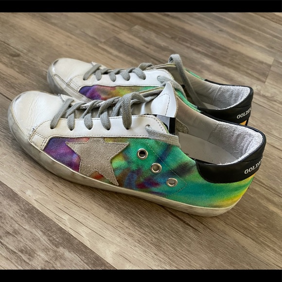 GOLDEN GOOSE SUPERSTAR SNEAKERS TIE DYE Worn 2x EUC - Picture 4 of 13